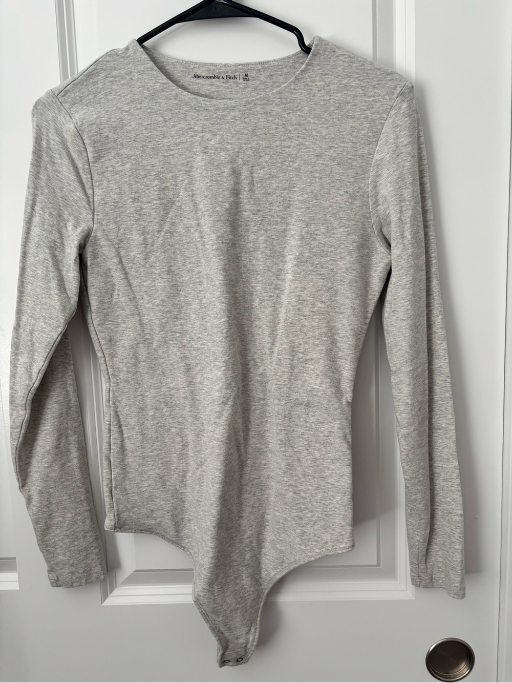 Abercrombie & Fitch Heather Gray Long Sleeve Bodysuit